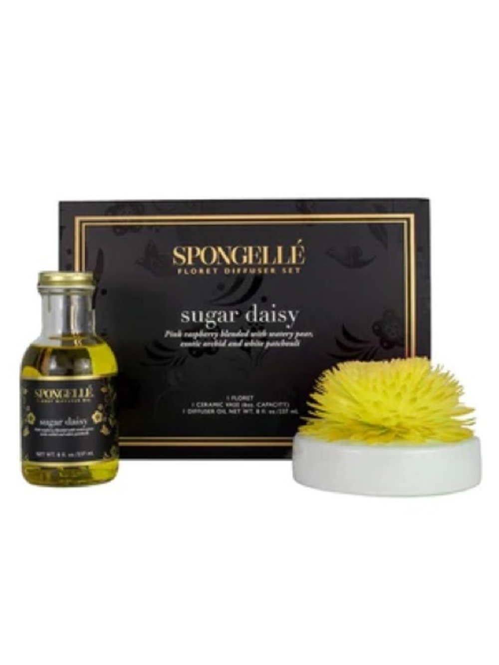 Spongellé Sugar Daisy Floret Diffuser Set, NIB